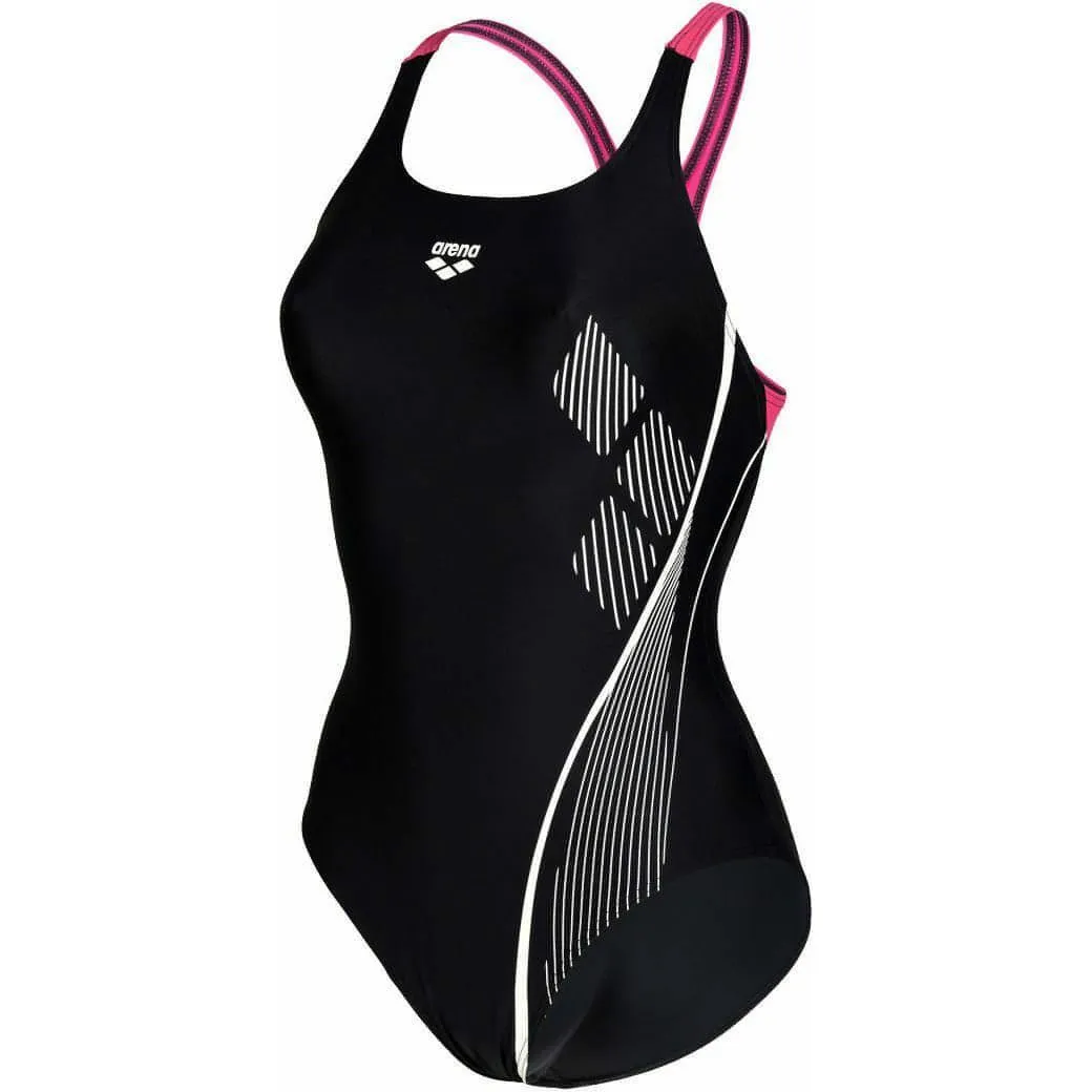 Arena Graphic Pro Back Womens Swimsuit - Black