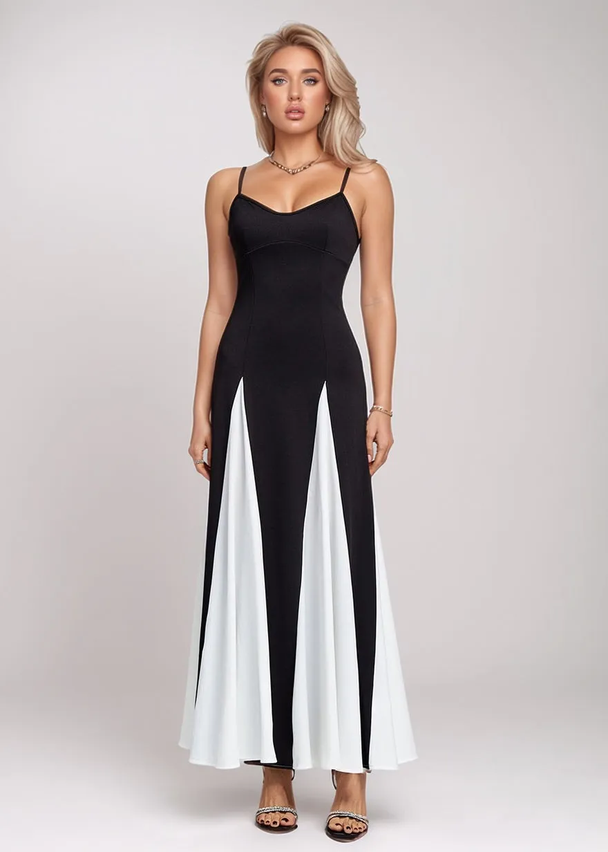 Aylana Contrast Colorblock Maxi Dress