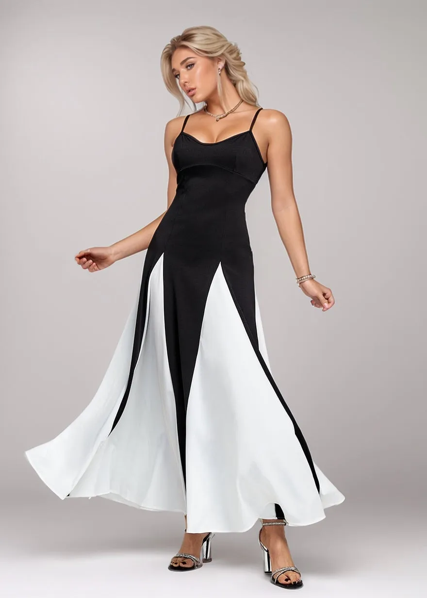 Aylana Contrast Colorblock Maxi Dress