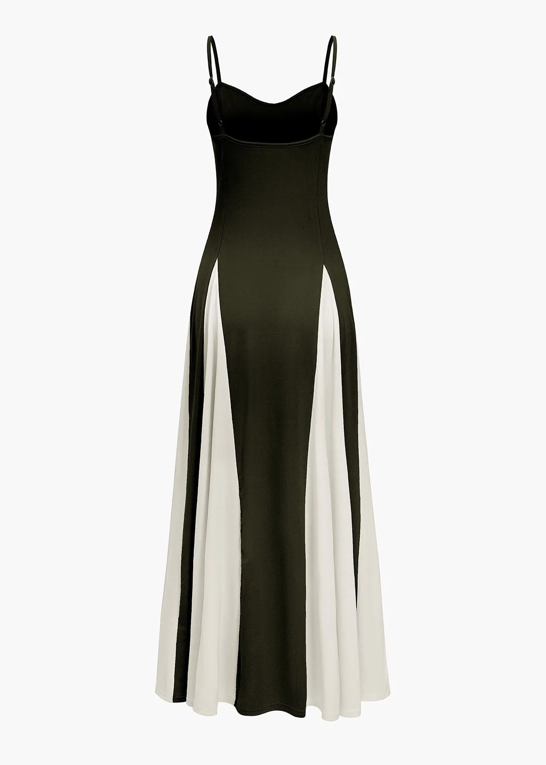 Aylana Contrast Colorblock Maxi Dress