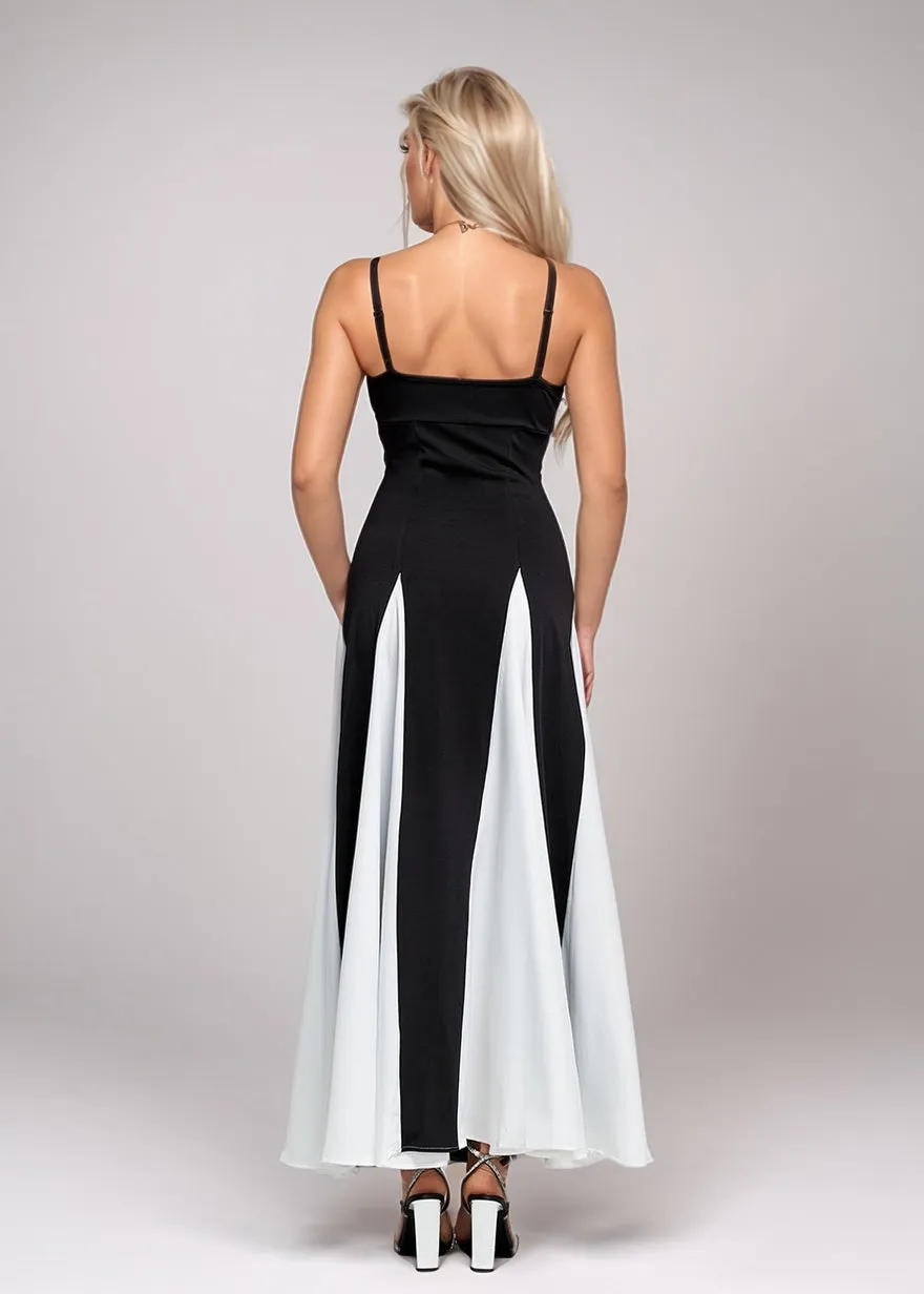 Aylana Contrast Colorblock Maxi Dress