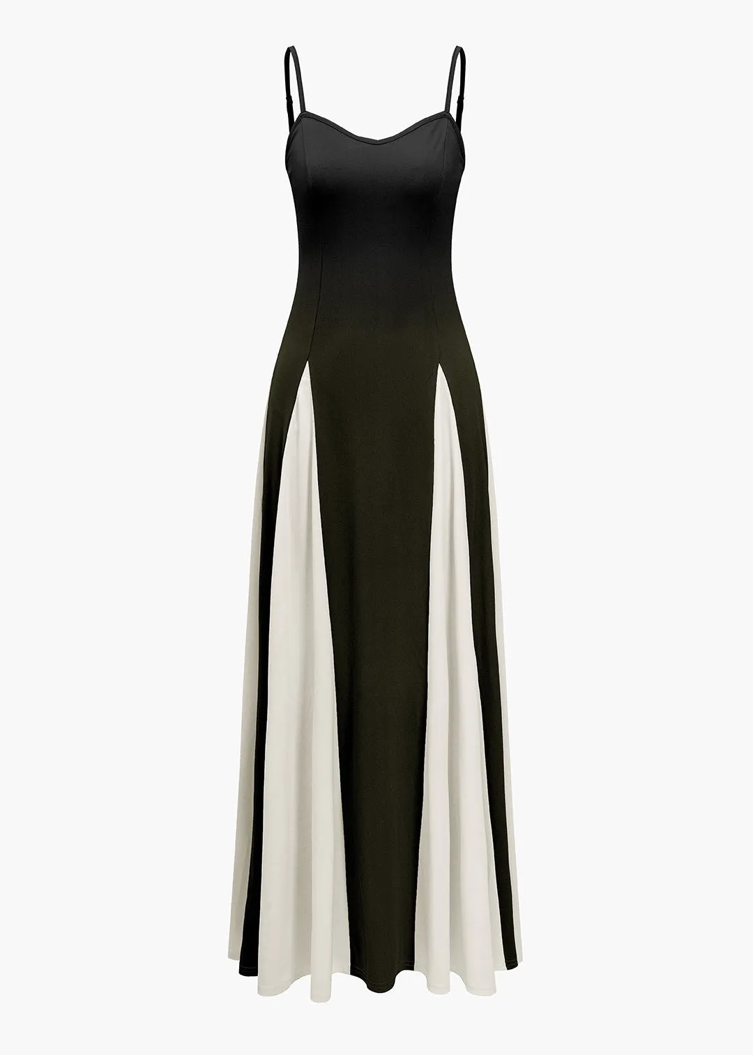 Aylana Contrast Colorblock Maxi Dress