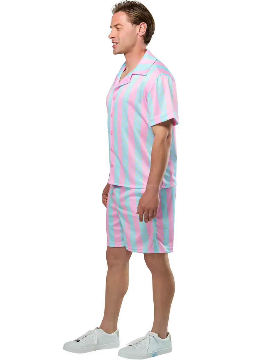 Barbie Movie Mens Striped Beach Ken Costume