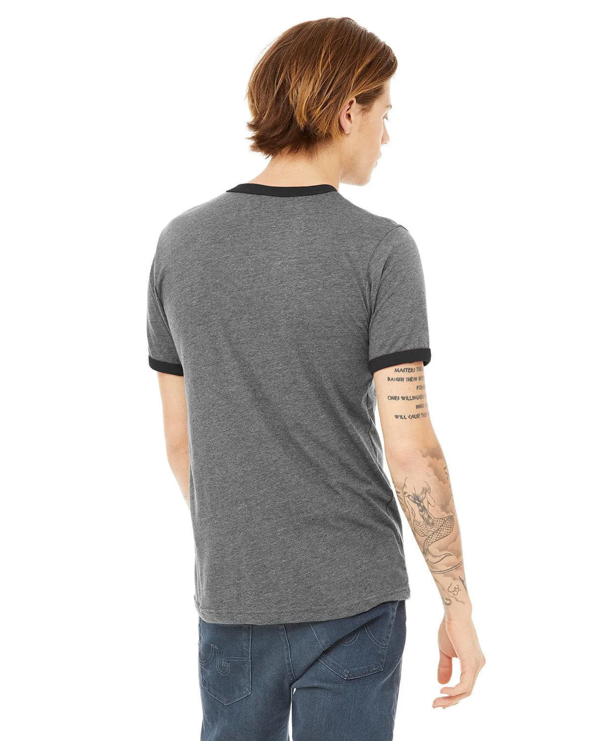 Bella   Canvas 3055C Men's Jersey Short-Sleeve Ringer T-Shirt