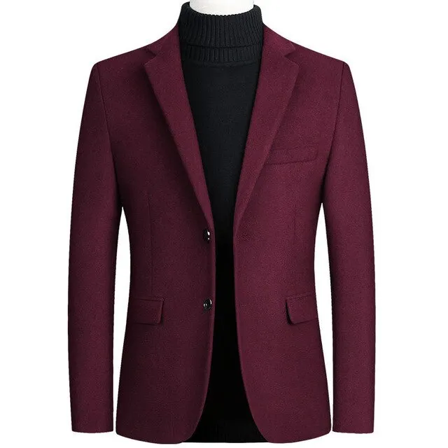 Blazer British Stylish Suit Jacket Business Casual Regular Fit Woolen coat