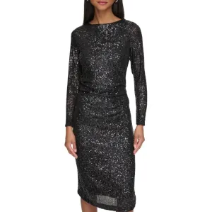 Calvin Klein Womens Sequin Long Sleeve Dress