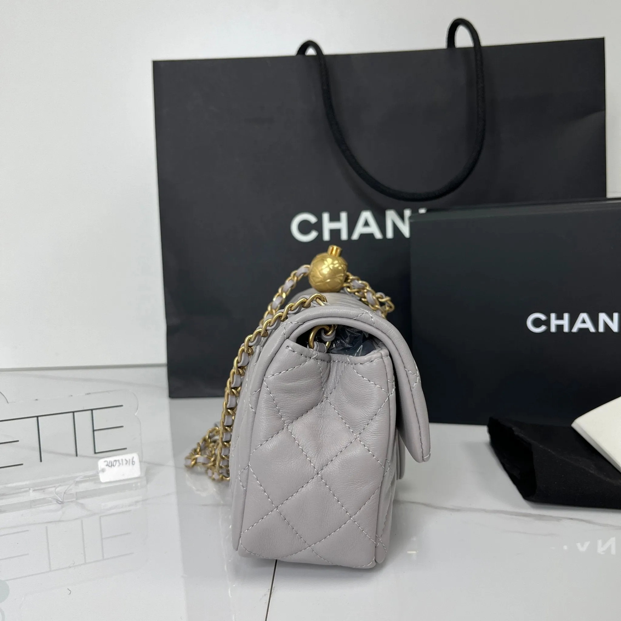 Chanel Mini Classic Flap with Pearl Crush