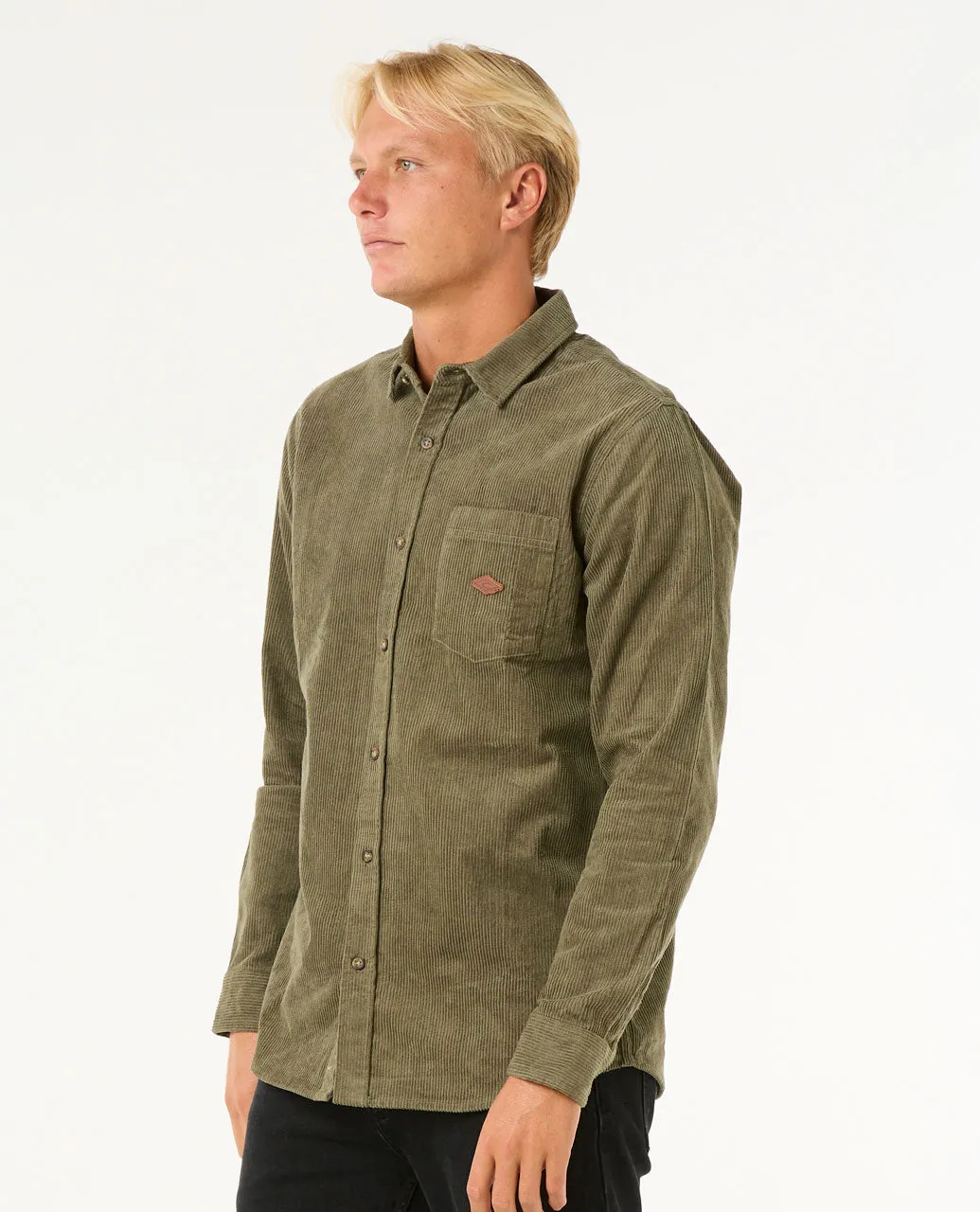 Classic Surf Cord Long Sleeve Shirt - Dusty Olive