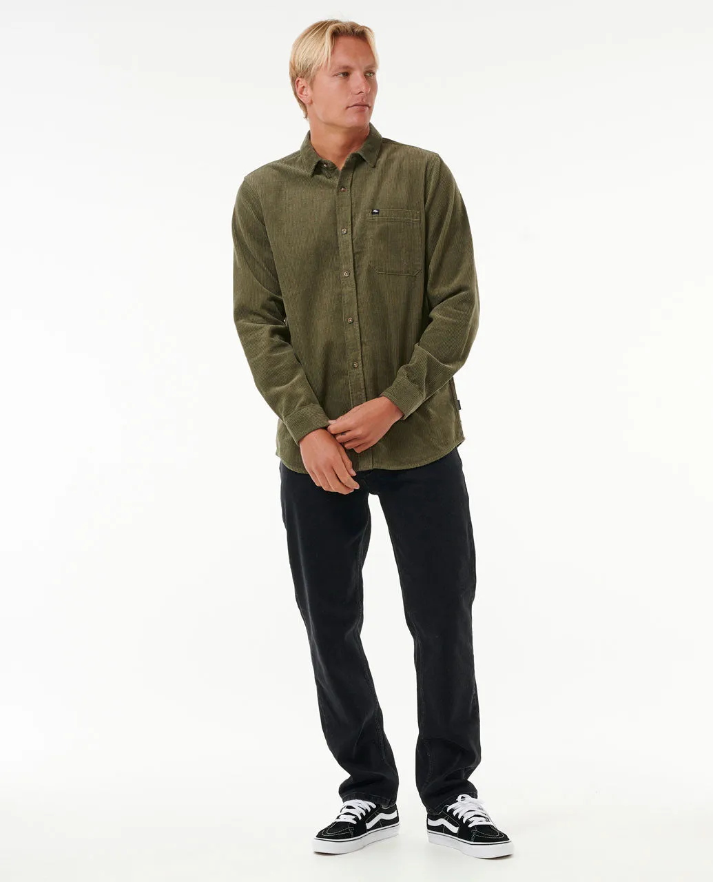 Classic Surf Cord Long Sleeve Shirt - Dusty Olive