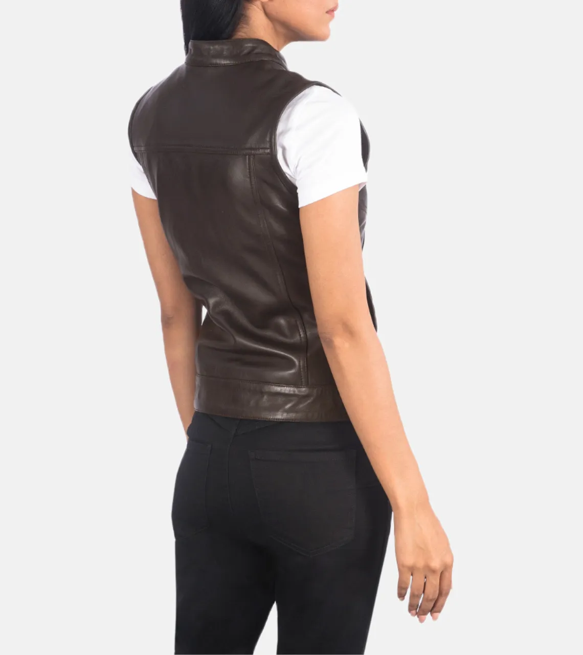 Clendy Women's Brown Leather Vest