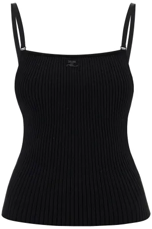 COURREGES ribbed sleeveless top with