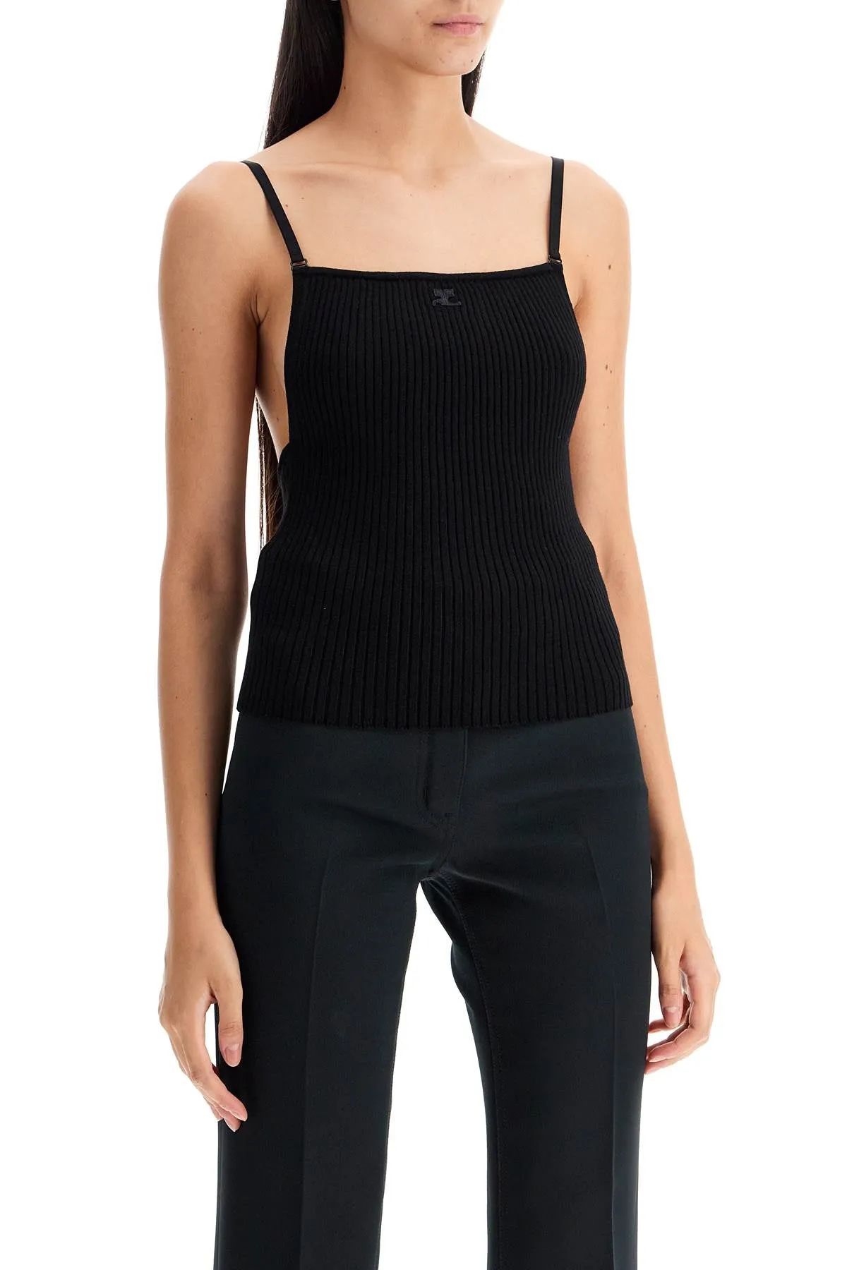 COURREGES ribbed sleeveless top with