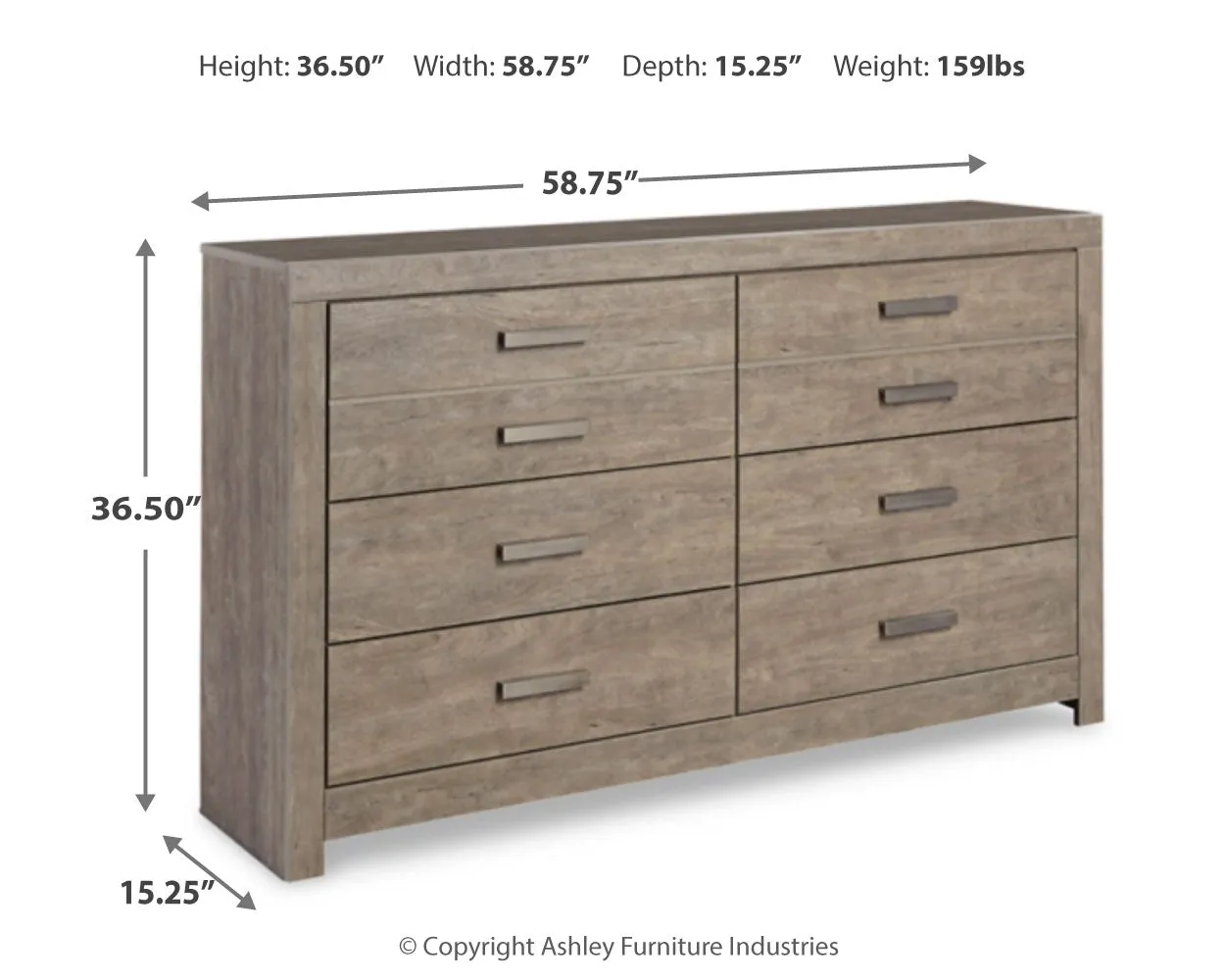 Culverbach Full Panel Bed with Dresser in Gray