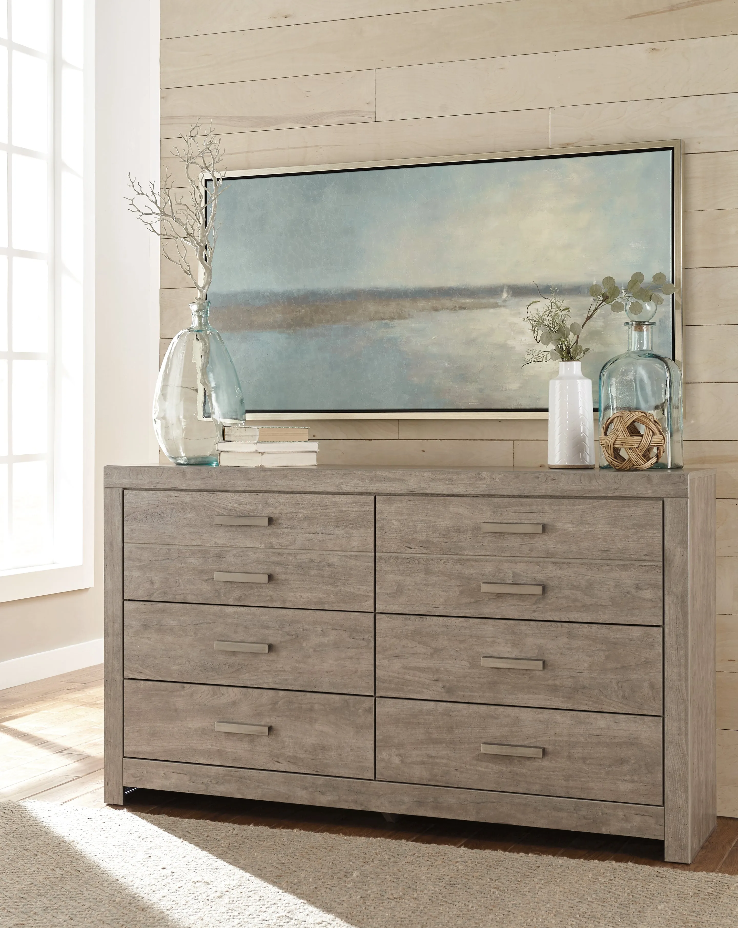 Culverbach Full Panel Bed with Dresser in Gray