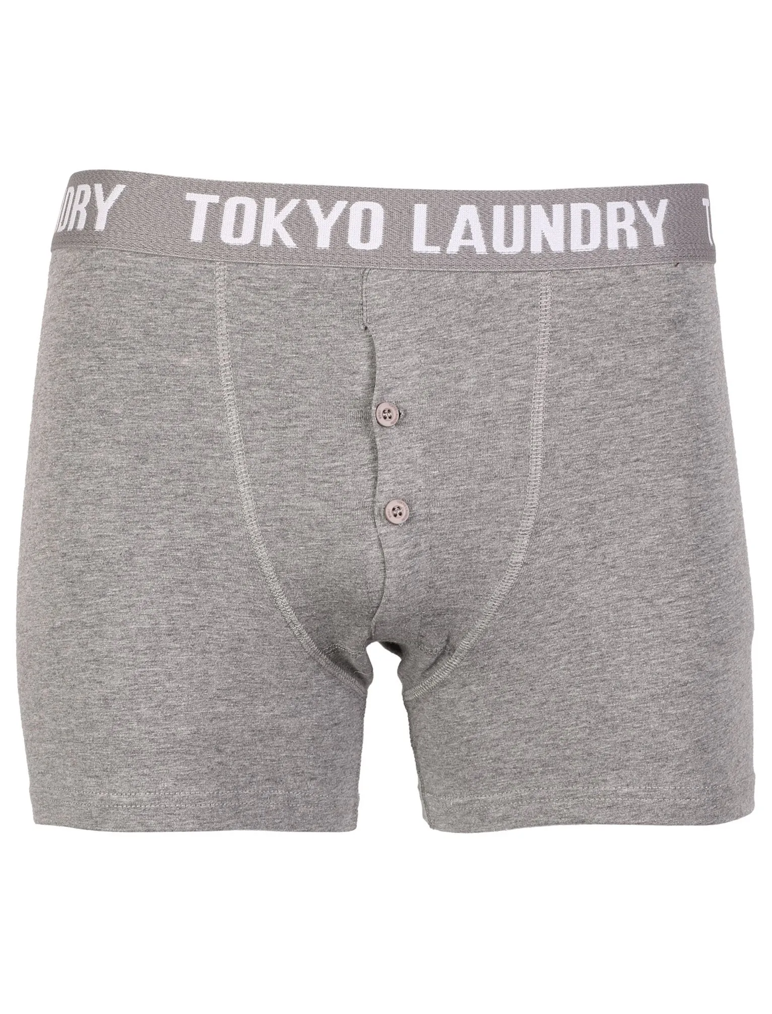 Dakota (2 Pack) Boxer Shorts Set in Mid Grey Marl / Oxblood  - Tokyo Laundry