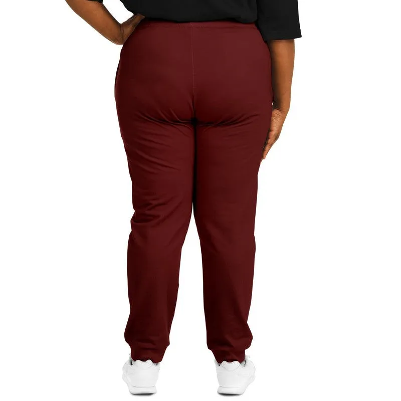 Dark Red Joggers | Unisex | with PLUS sizes | Dark Pure Red | C0M100Y100K80