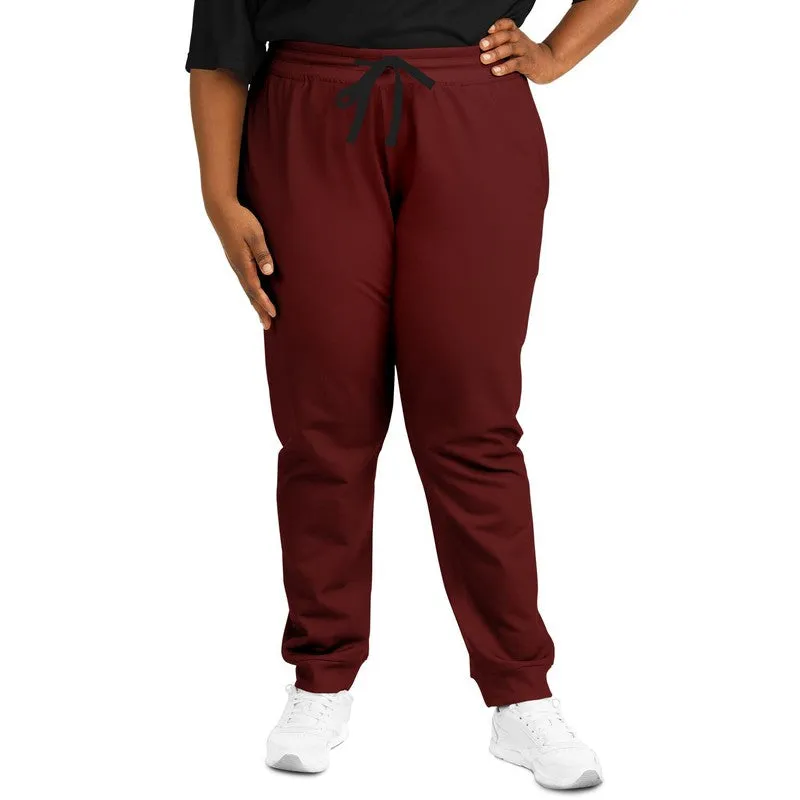 Dark Red Joggers | Unisex | with PLUS sizes | Dark Pure Red | C0M100Y100K80