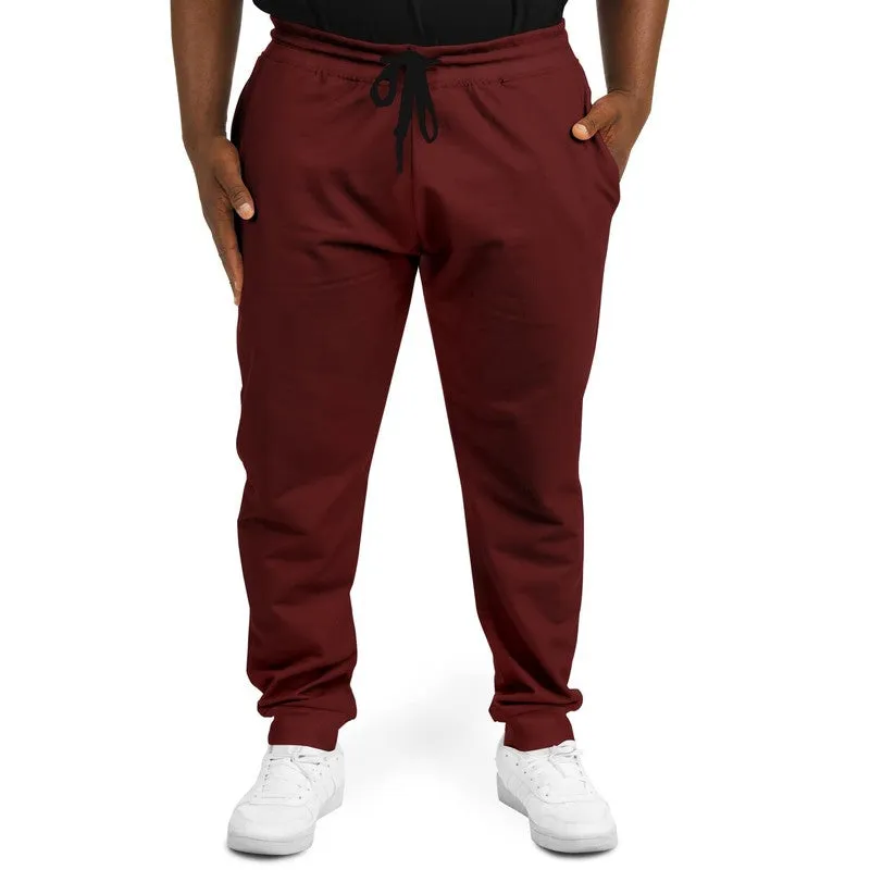 Dark Red Joggers | Unisex | with PLUS sizes | Dark Pure Red | C0M100Y100K80