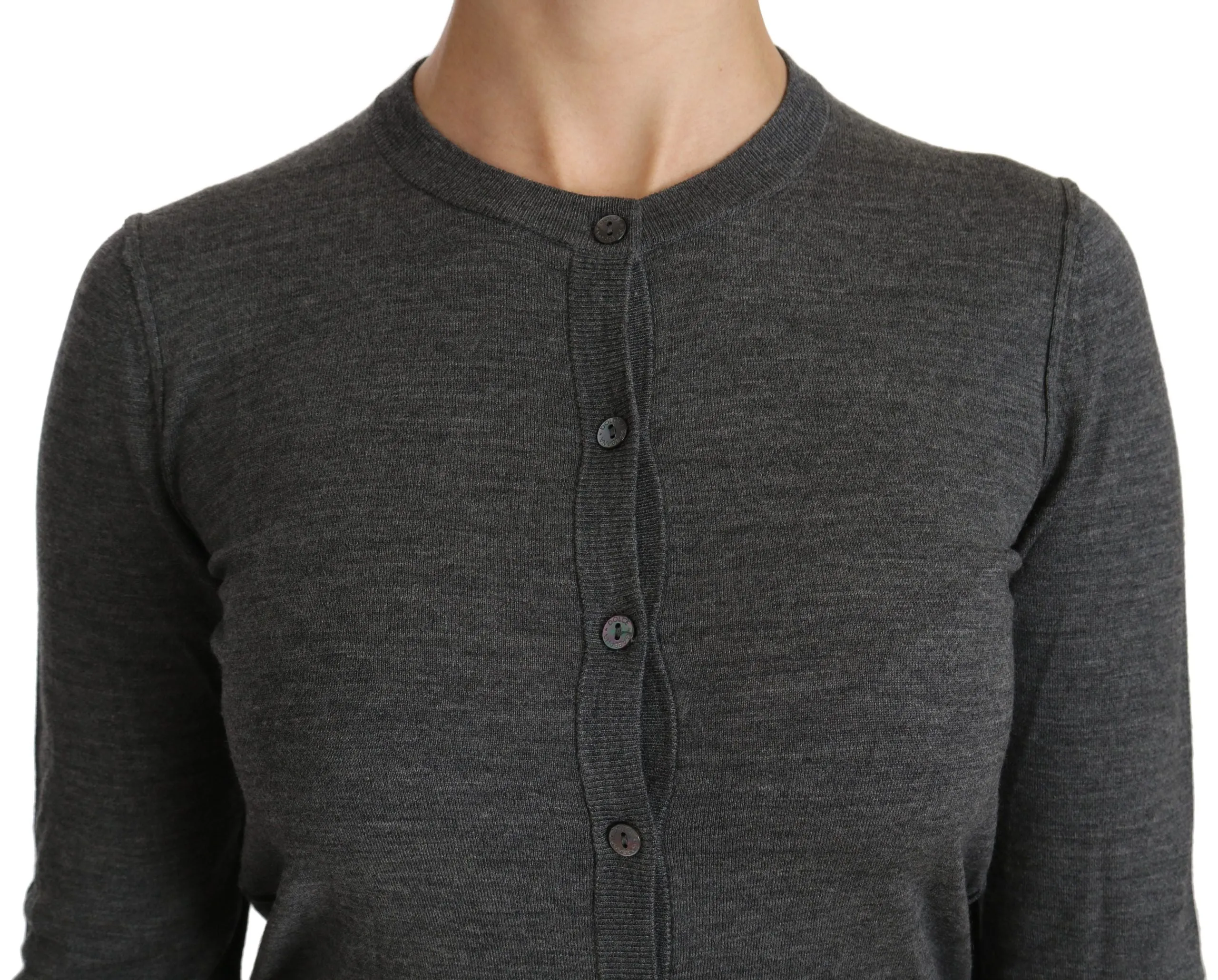 Dolce & Gabbana Elegant Virgin Wool Crew Neck Cardigan