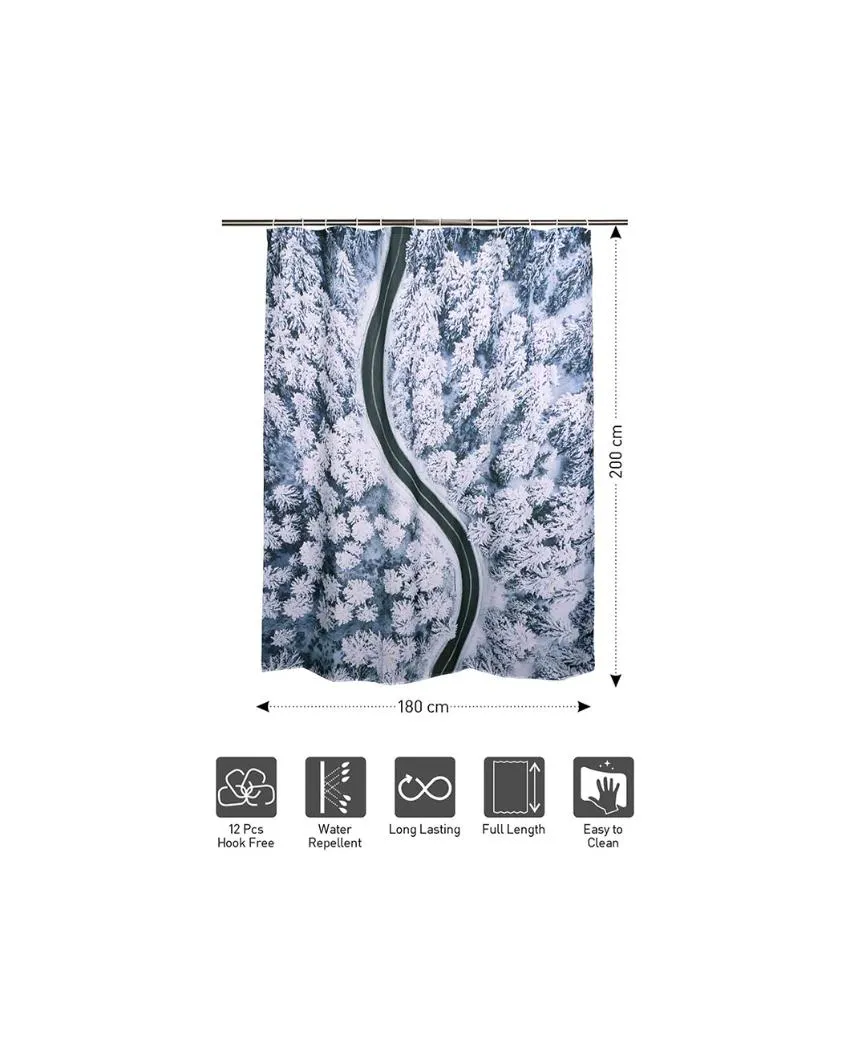 Elegant Water Repellent Polyester Shower Curtain | 6.5 Feet