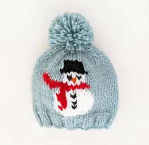 Frosty Snowman Surf Blue Beanie Hat