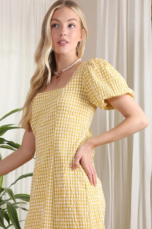 Gingham   back strap dress