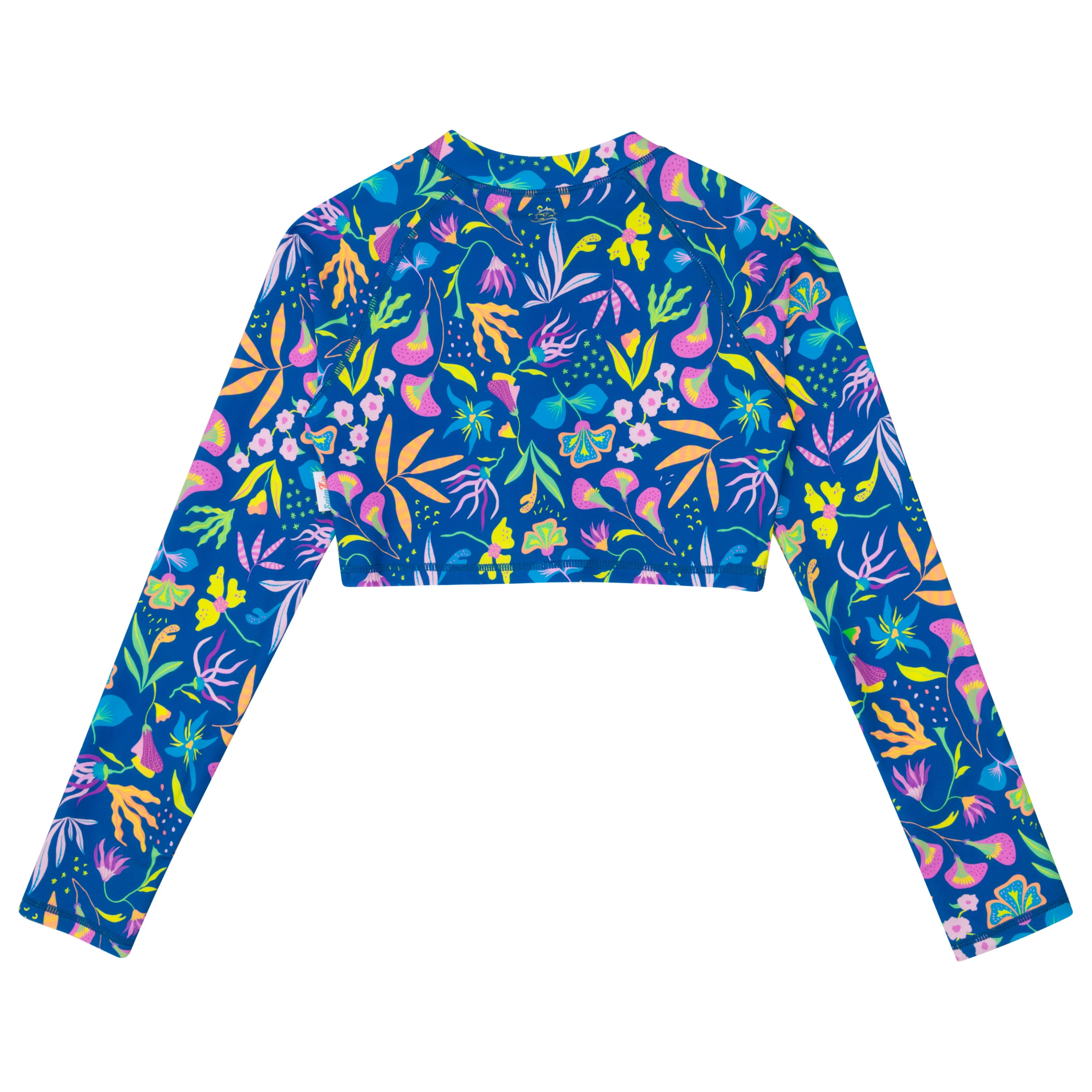 Girls Long Sleeve Crop Rash Guard | "Tropadelic"