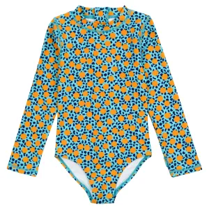 Girls Long Sleeve Surf Suit (One Piece Bodysuit) | "Geo Party"