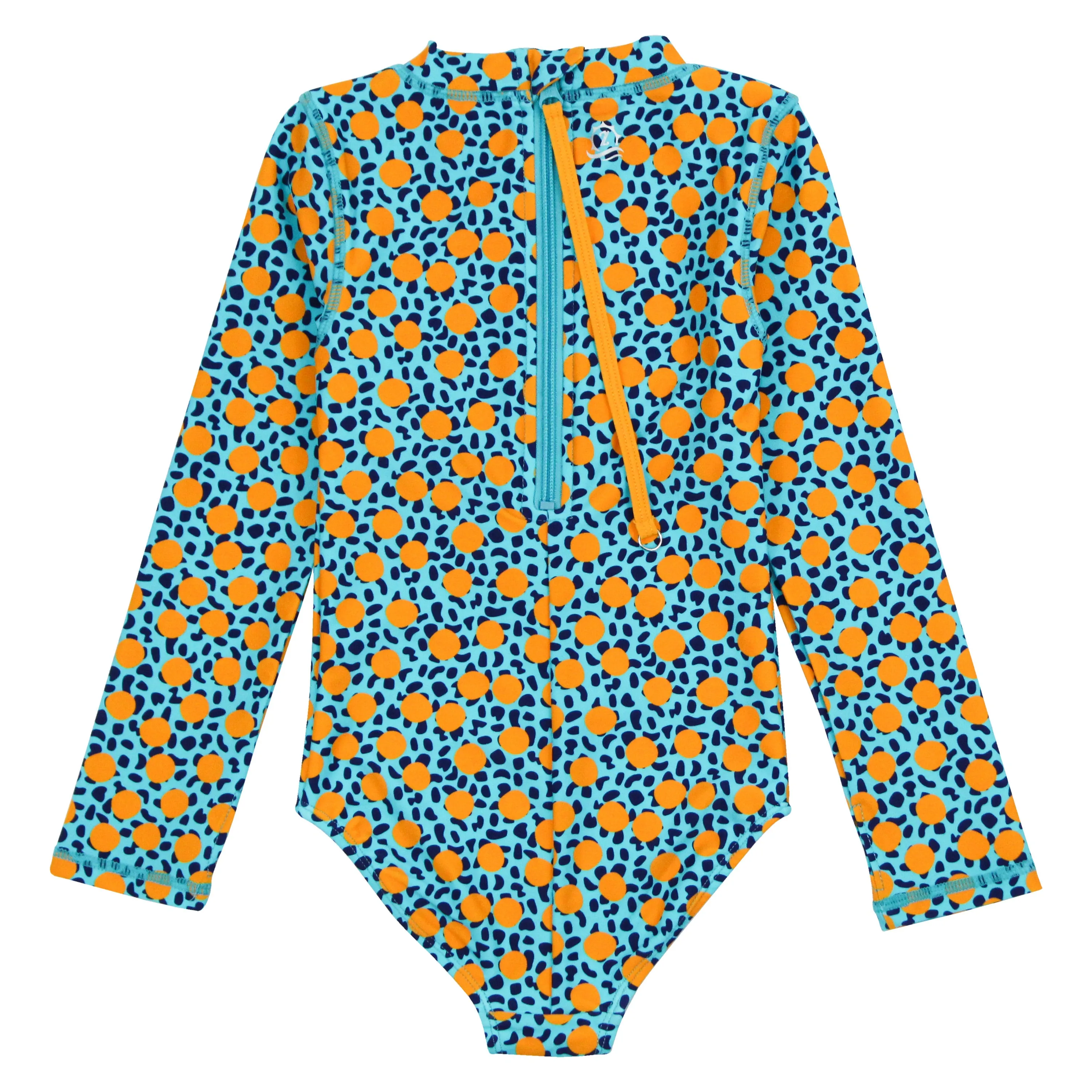 Girls Long Sleeve Surf Suit (One Piece Bodysuit) | "Geo Party"