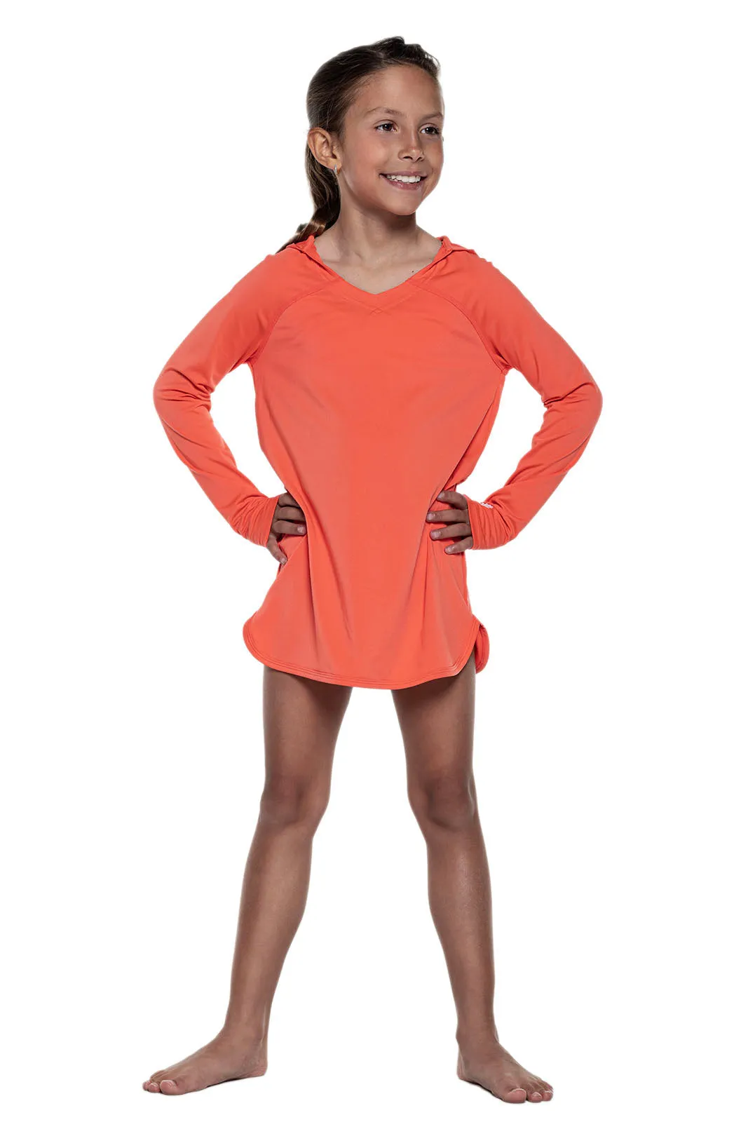 Girl's Seacoast Swim Cover-Up Dress | Vivid Coral