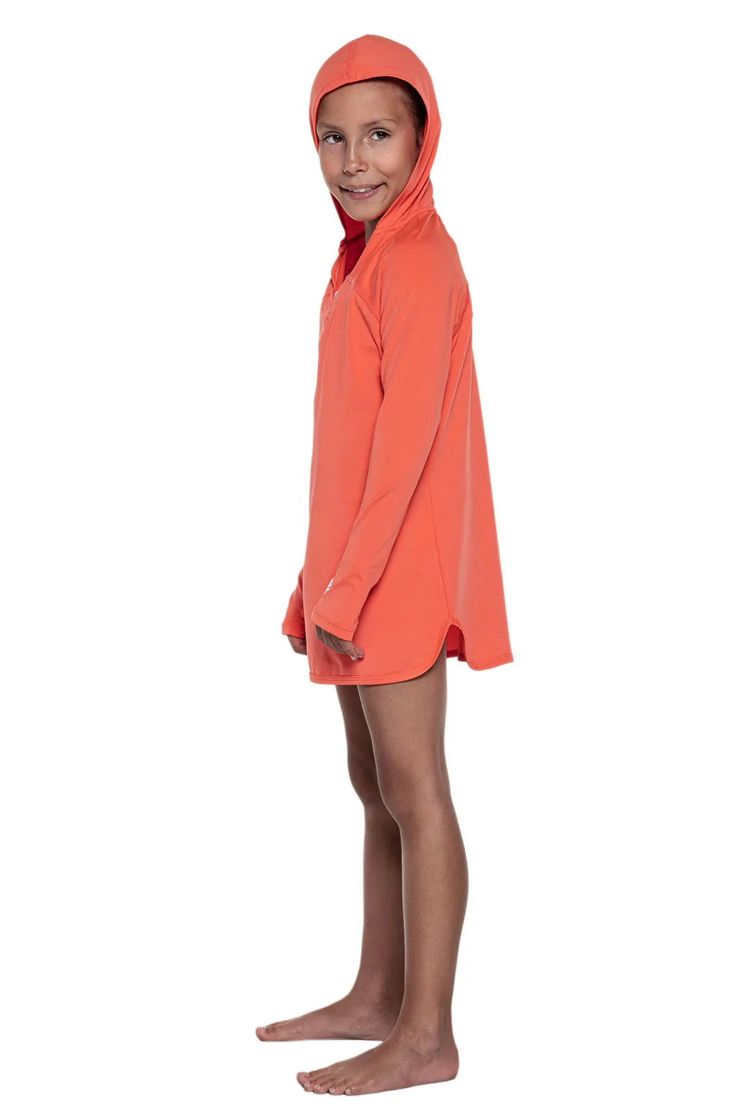 Girl's Seacoast Swim Cover-Up Dress | Vivid Coral