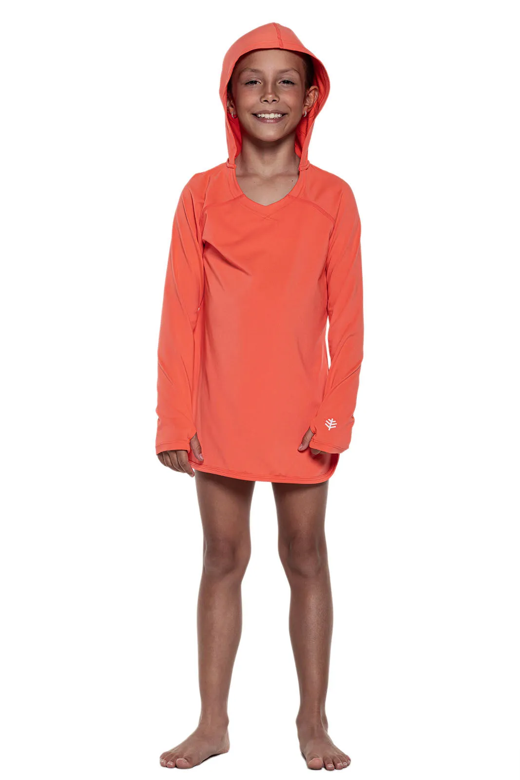 Girl's Seacoast Swim Cover-Up Dress | Vivid Coral