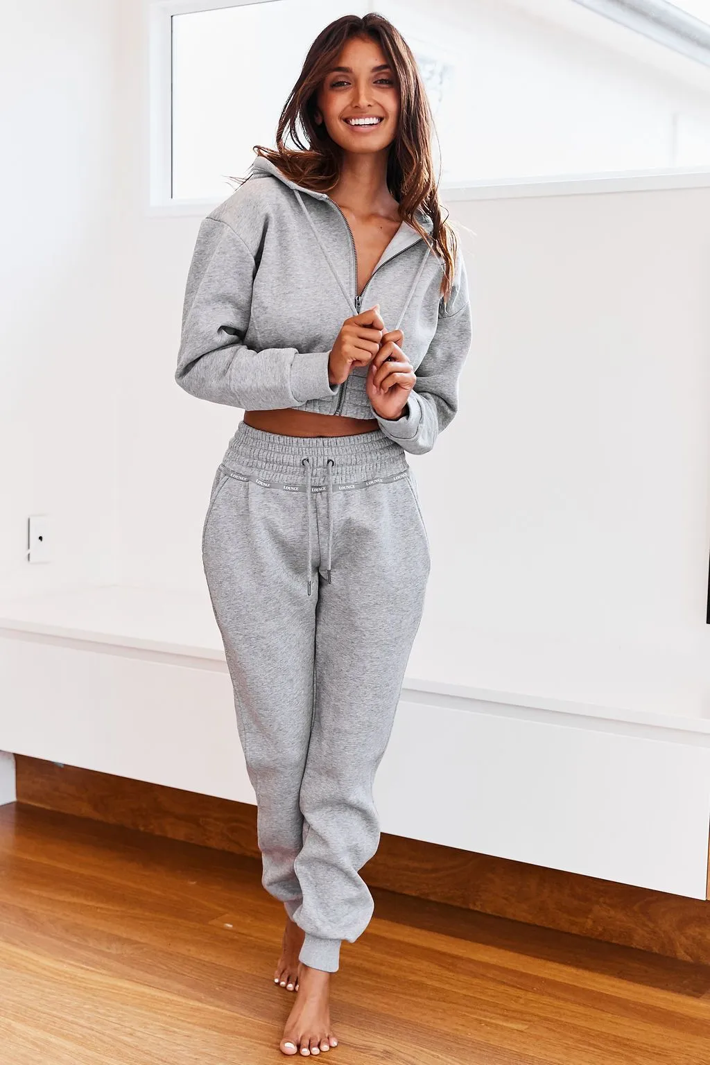 Gray High Waisted Scrunchie Joggers