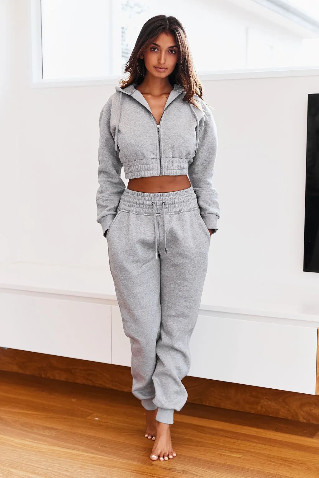 Gray High Waisted Scrunchie Joggers