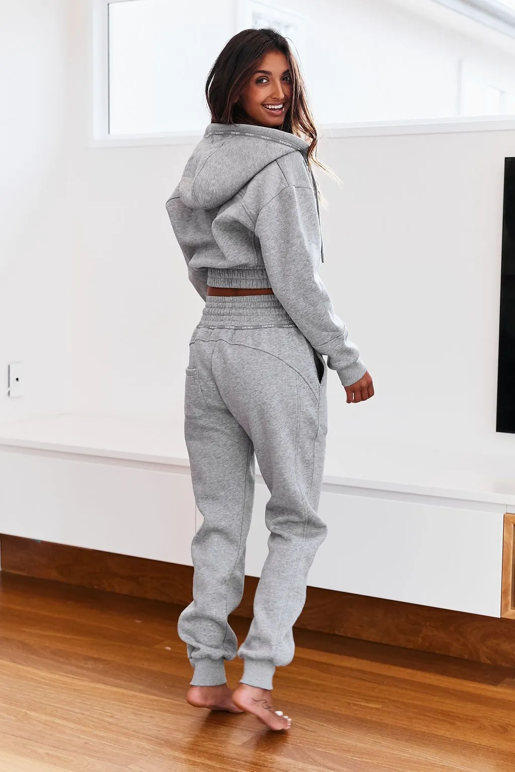 Gray High Waisted Scrunchie Joggers