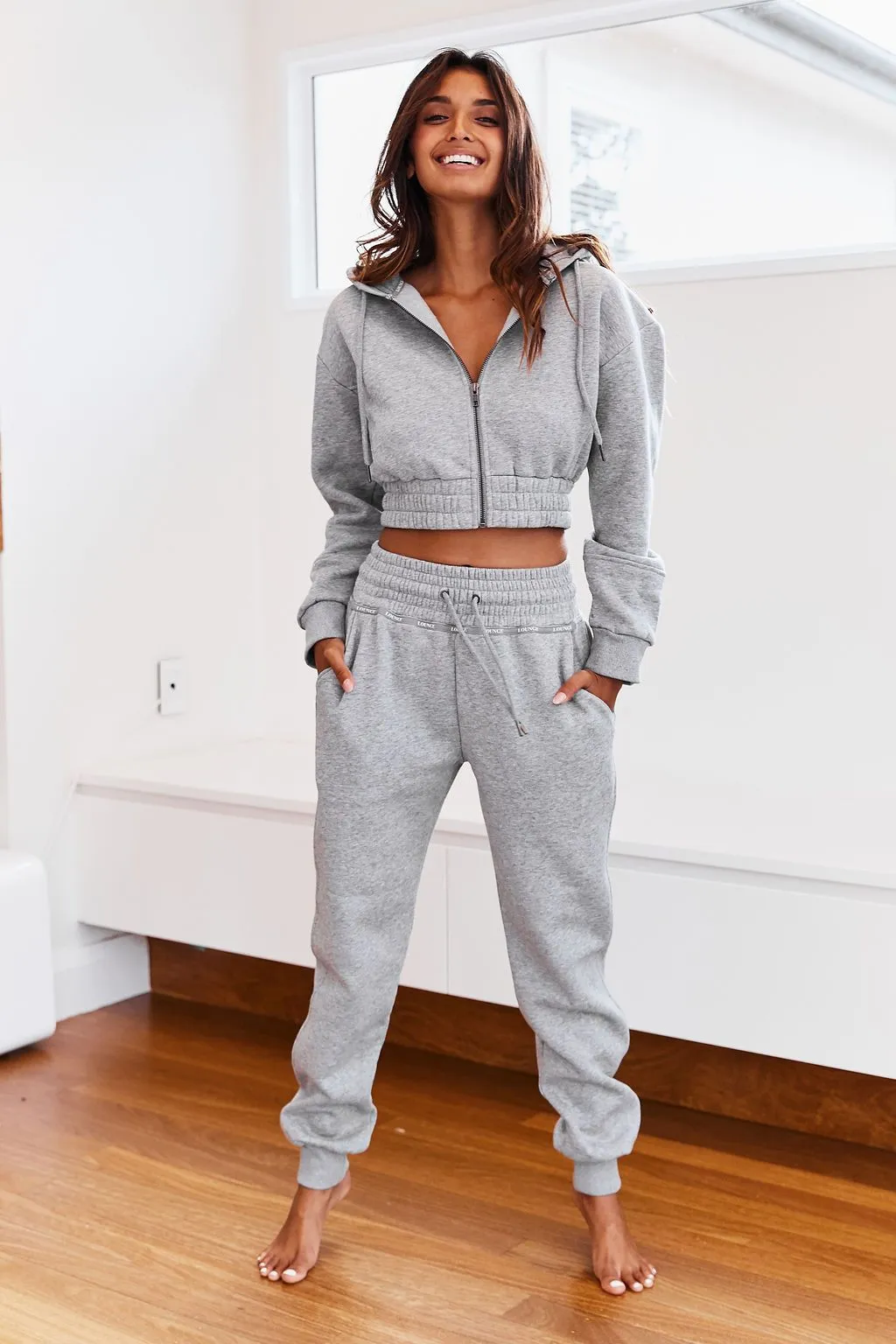 Gray High Waisted Scrunchie Joggers