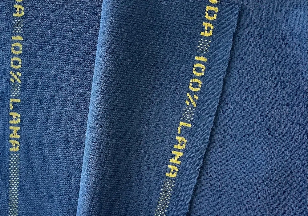 High-End Midnight Navy Selvedged Wool Crepe (Made in Italy)