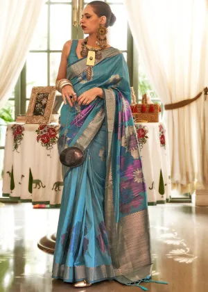 Jay Blue Zari Handloom Silk Saree