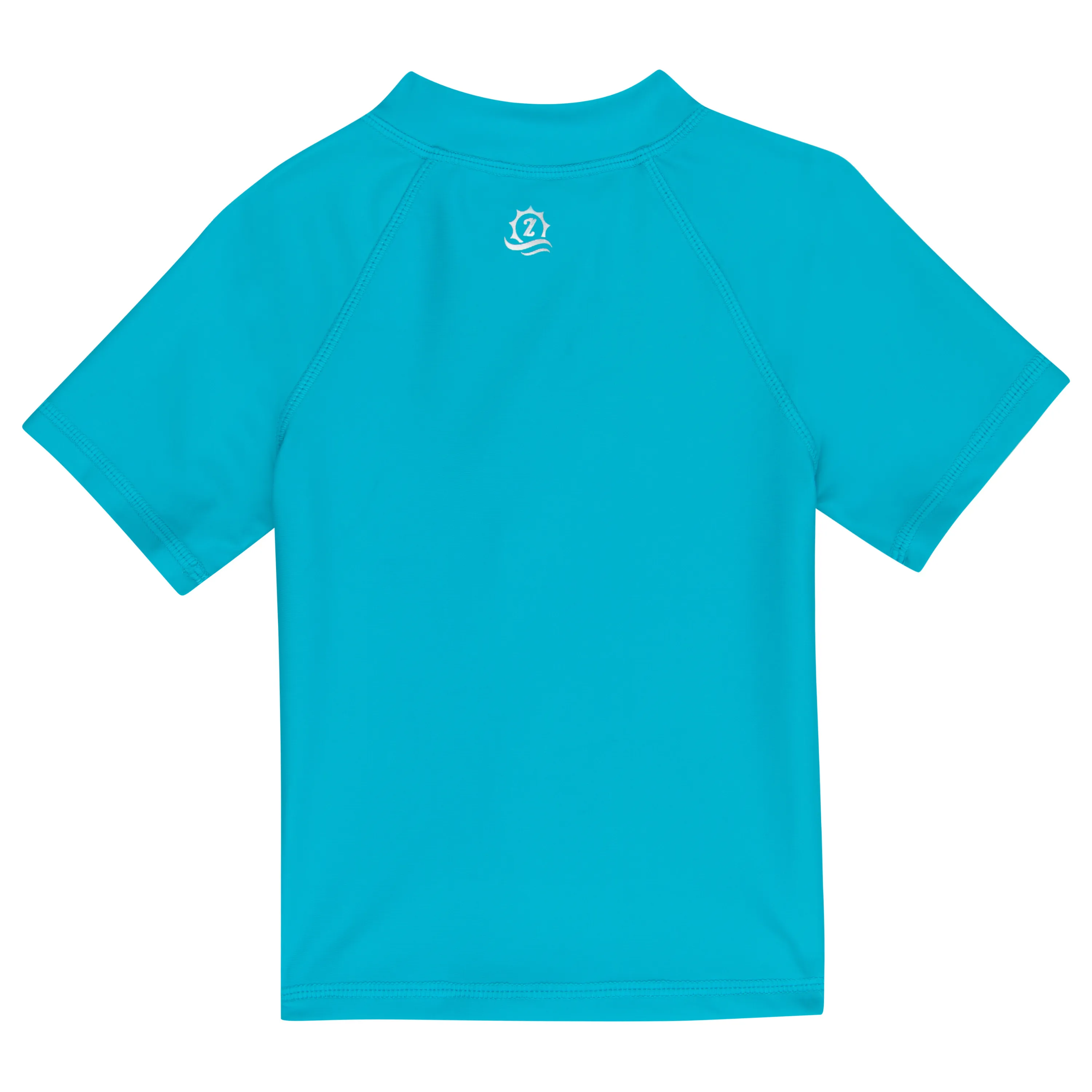 Kids Short Sleeve Zipper Rash Guard Swim Shirt | “Scuba Blue”