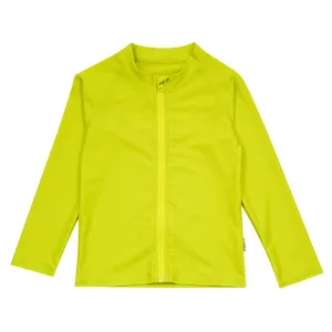 Kids UPF 50  Long Sleeve Zipper Rash Guard Swim Shirt | "Sulphur Yellow"