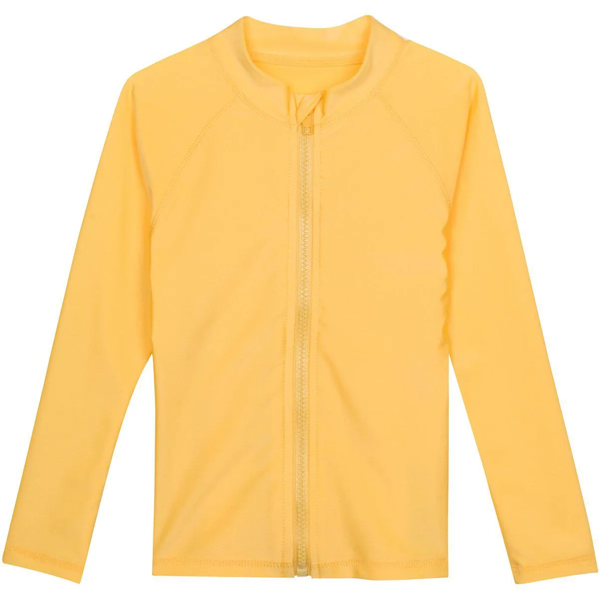 Kids UPF 50  Long Sleeve Zipper Rash Guard Swim Shirt | "Yellow"