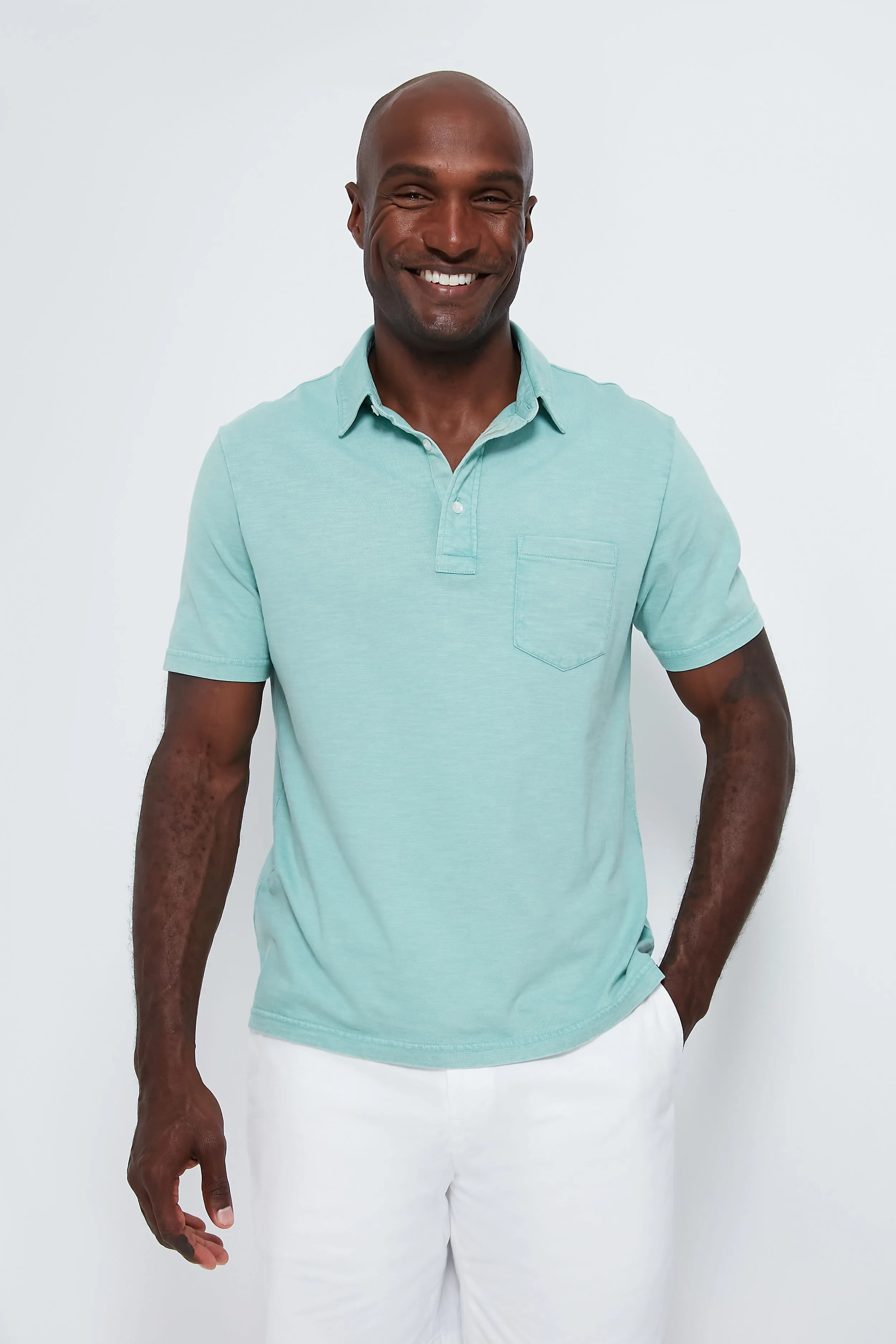 Lagoon Teal Sunwashed Tee Shirt Polo