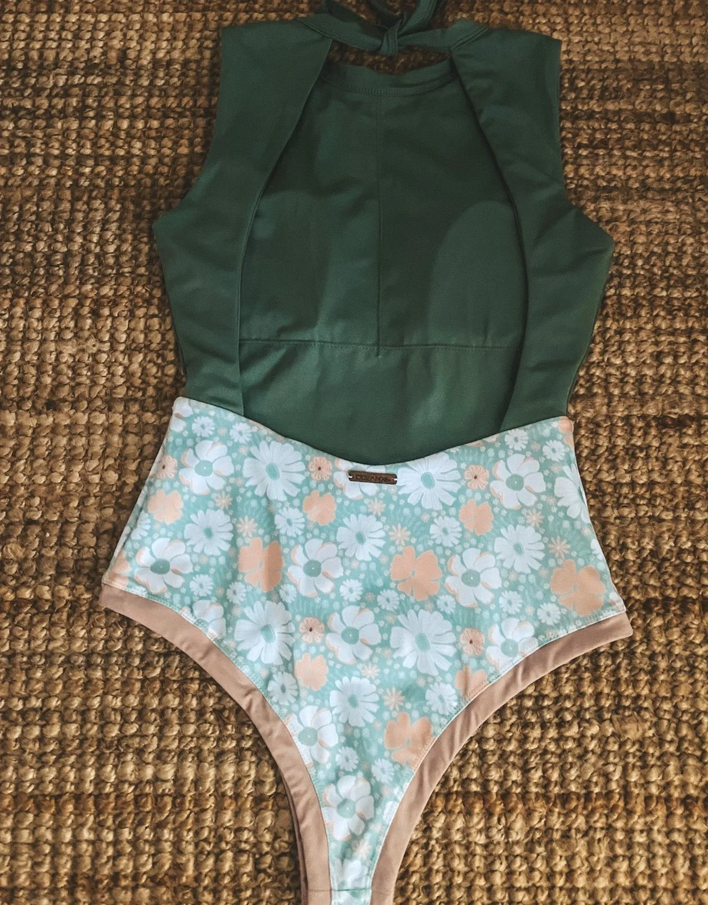 Lobitos Surf Suit- Green Flower Power (Cheeky)