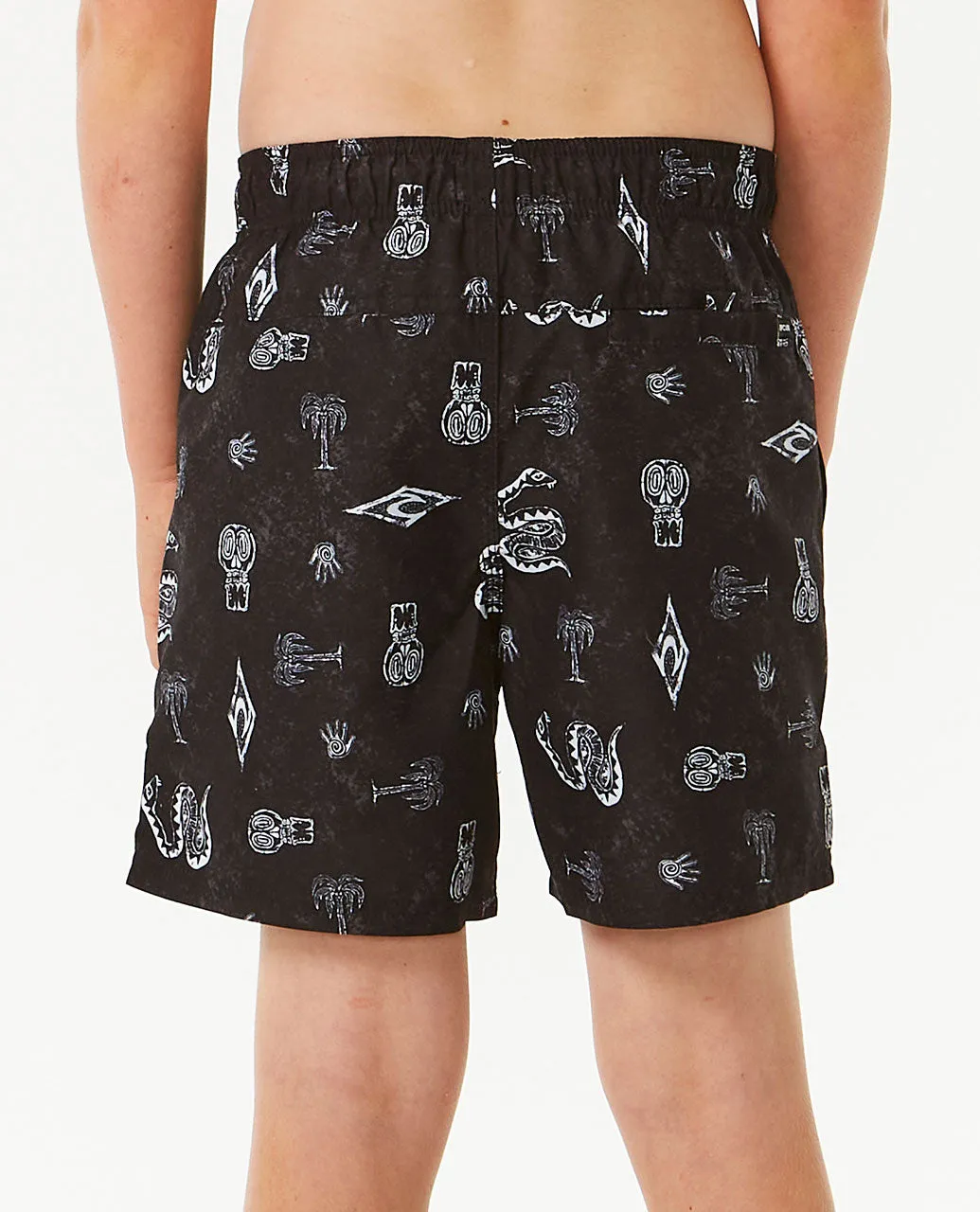 Lost Islands Motif Volley Short - Boys (8-16 years) - Black