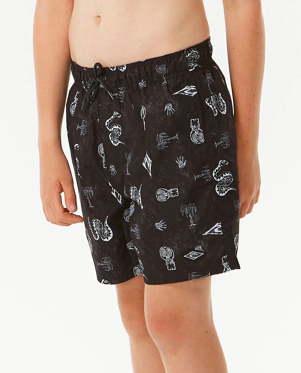 Lost Islands Motif Volley Short - Boys (8-16 years) - Black