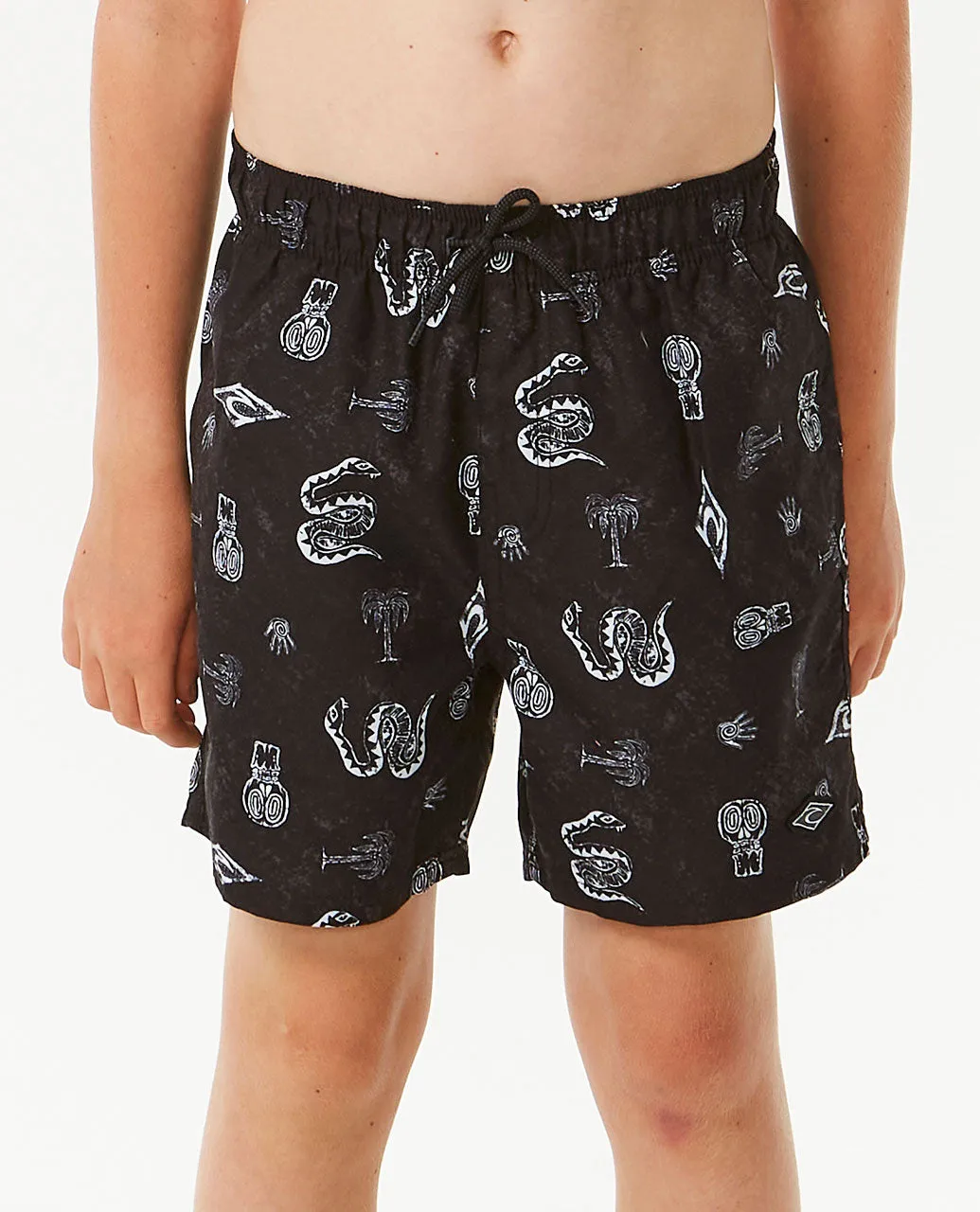 Lost Islands Motif Volley Short - Boys (8-16 years) - Black