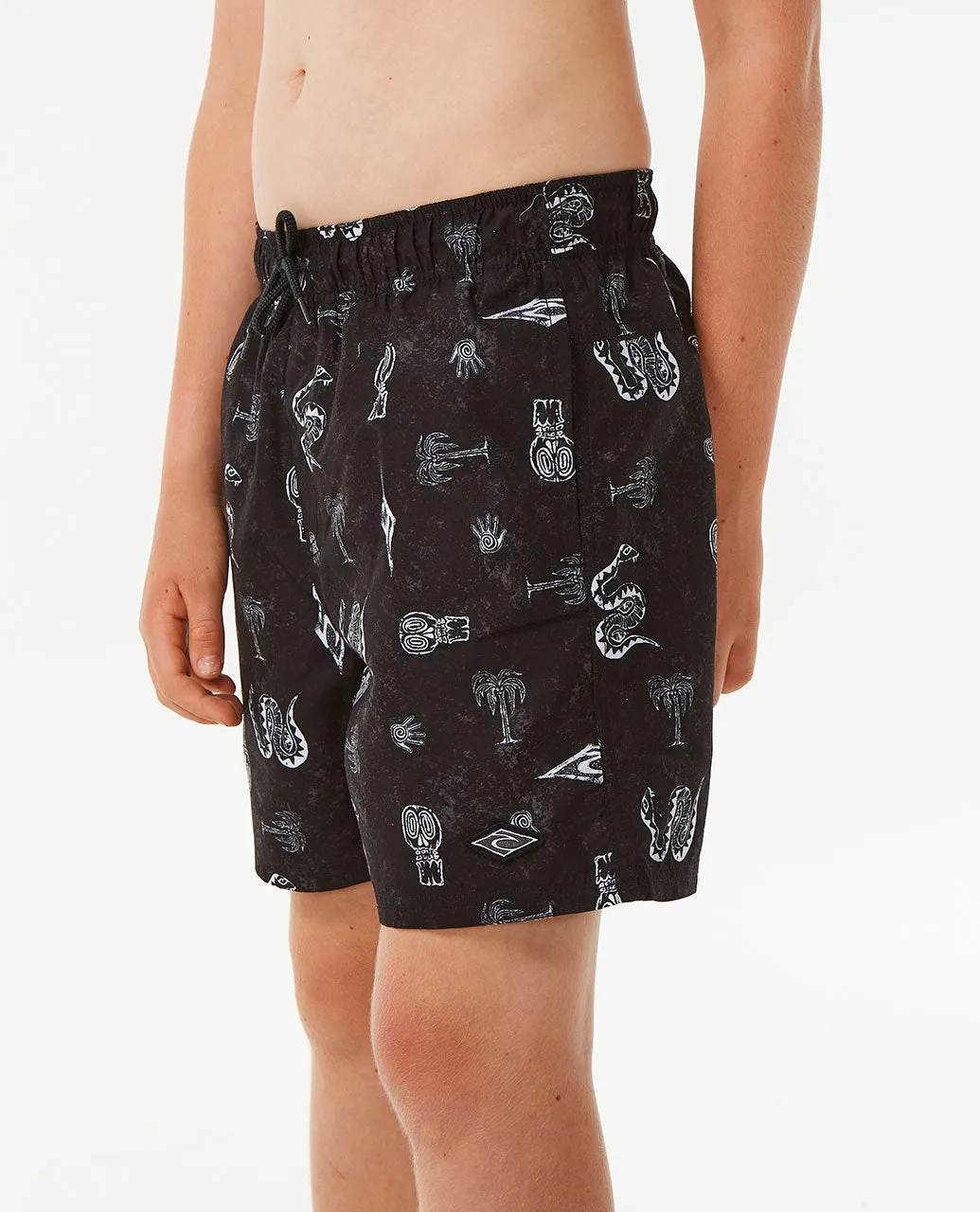 Lost Islands Motif Volley Short - Boys (8-16 years) - Black