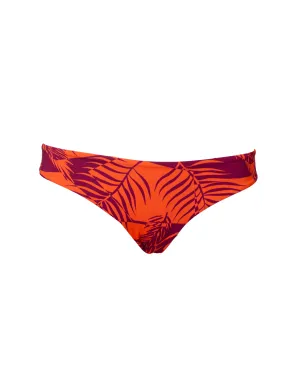 Low Waist Orange Palm Womens Bikini Bottoms