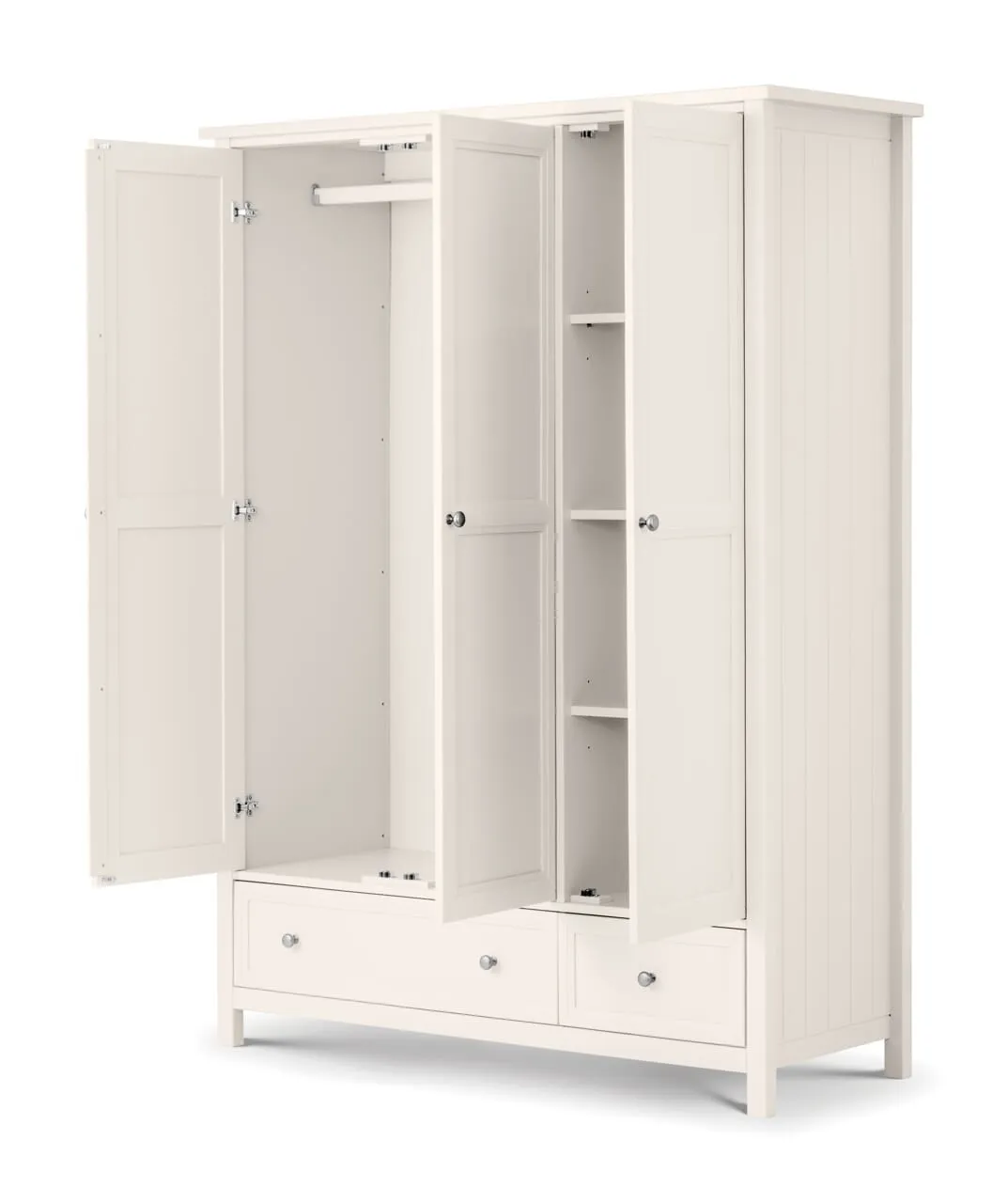 Maine 3 Door Combination Wardrobe - Surf White