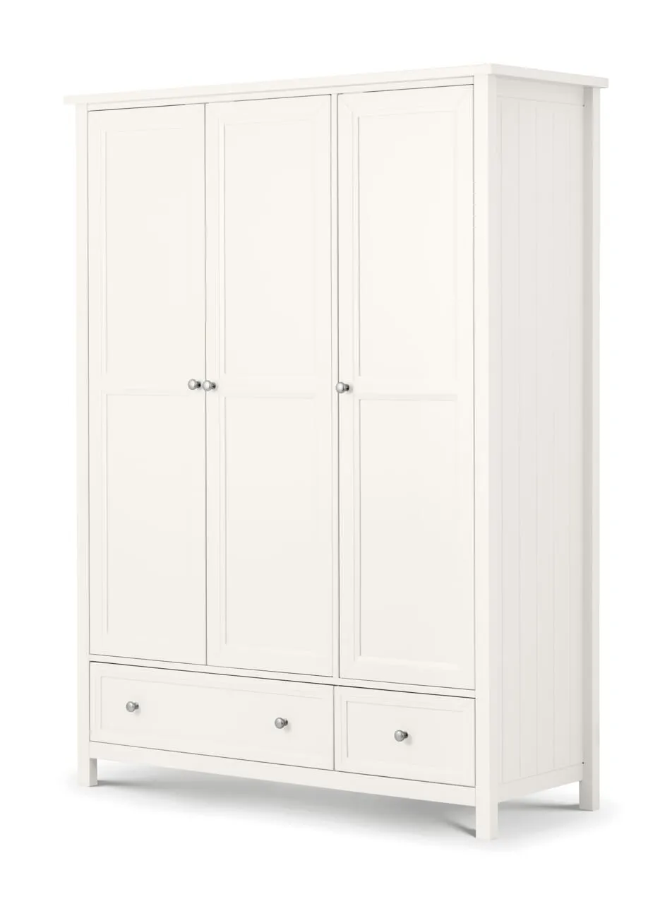 Maine 3 Door Combination Wardrobe - Surf White